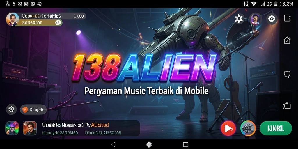 Tampilan gameplay seru dari 138ALIEN dengan berbagai genre musik.