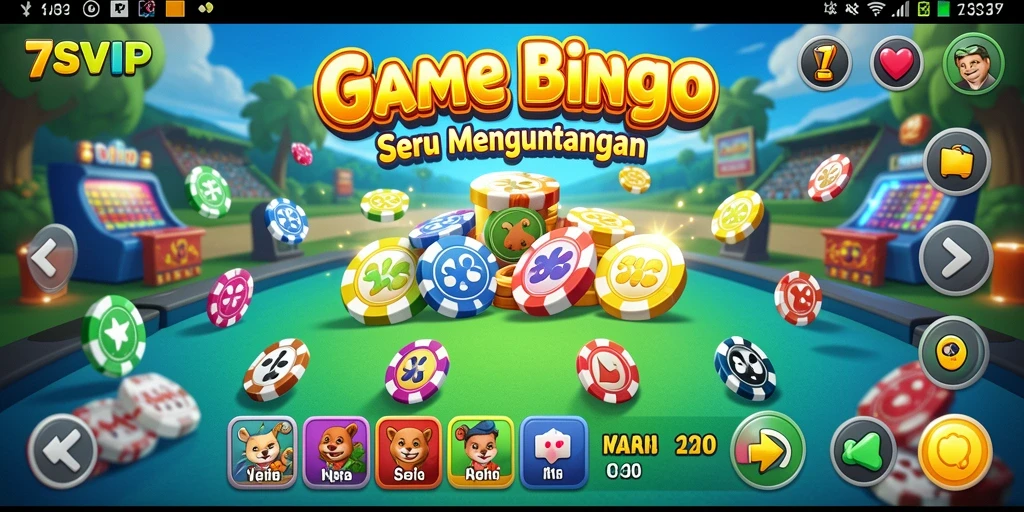 Screenshot gameplay 7SVIP menampilkan suasana permainan Bingo yang seru.