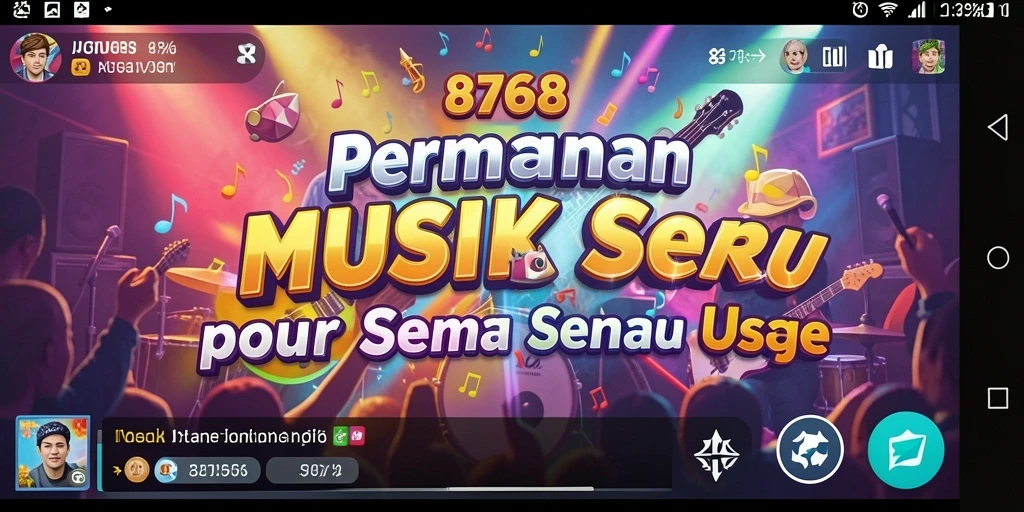 Screenshot gameplay <strong>8768</strong> dengan berbagai pilihan lagu dan alat musik.