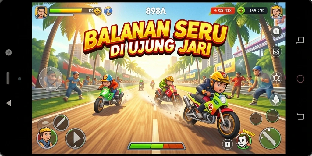 Tampilan gameplay balapan yang memukau dari 898A.