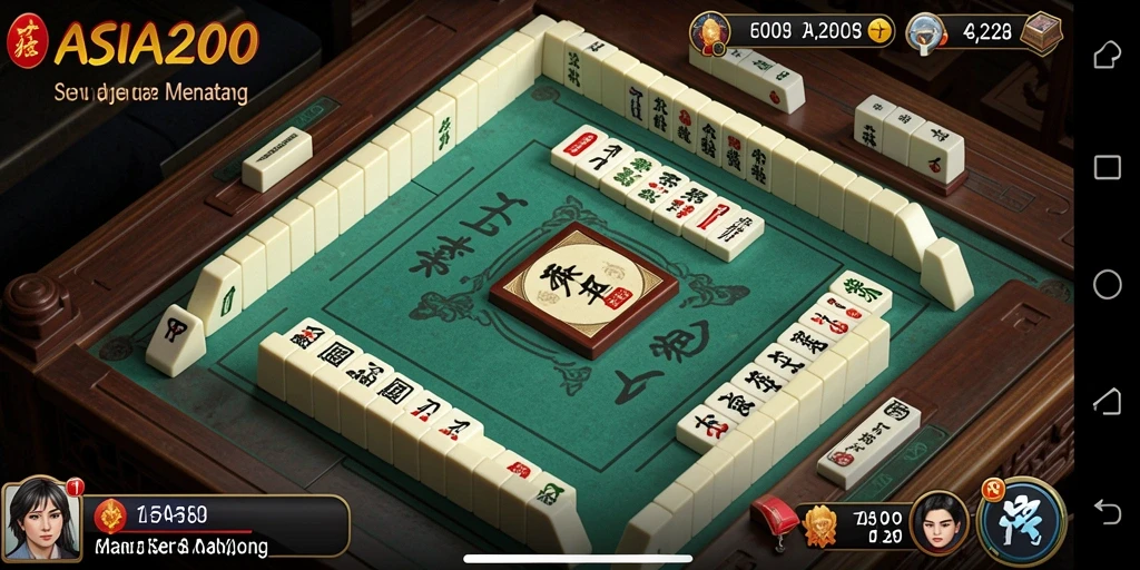 Tampilan menakjubkan dari gameplay Mahjong di ASIA200.