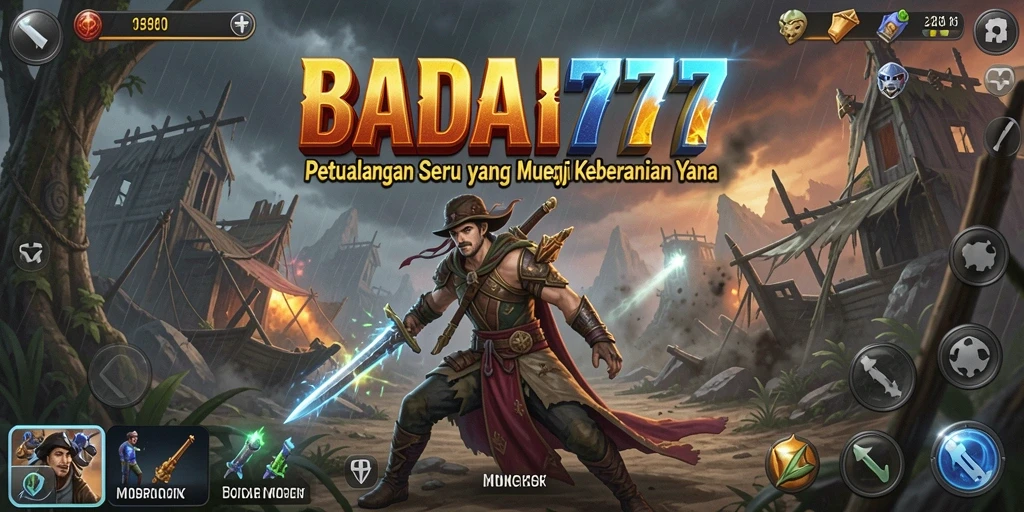 Tampilan gameplay BADAI777 dengan aksi seru dan tantangan mendebarkan.