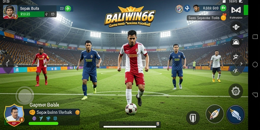 Screenshot BALIWIN66 menampilkan aksi seru dalam pertandingan sepak bola.