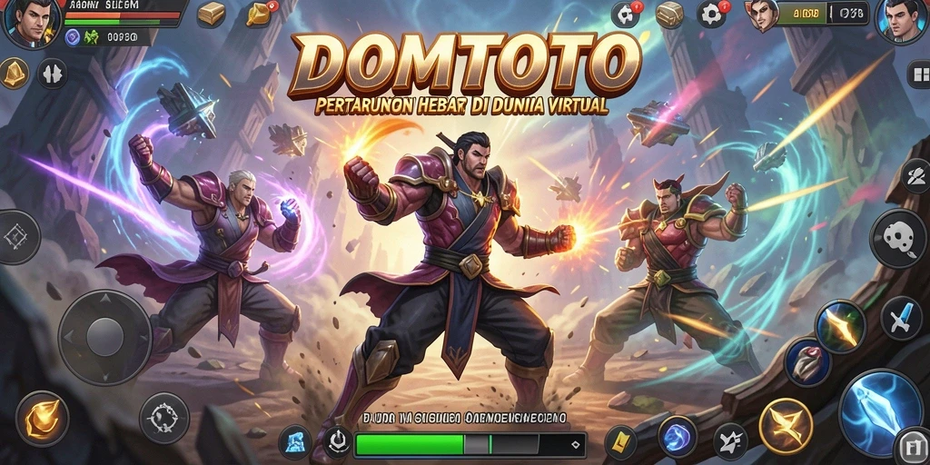 Tampilan gameplay seru dalam pertarungan menegangkan di DOMTOTO.