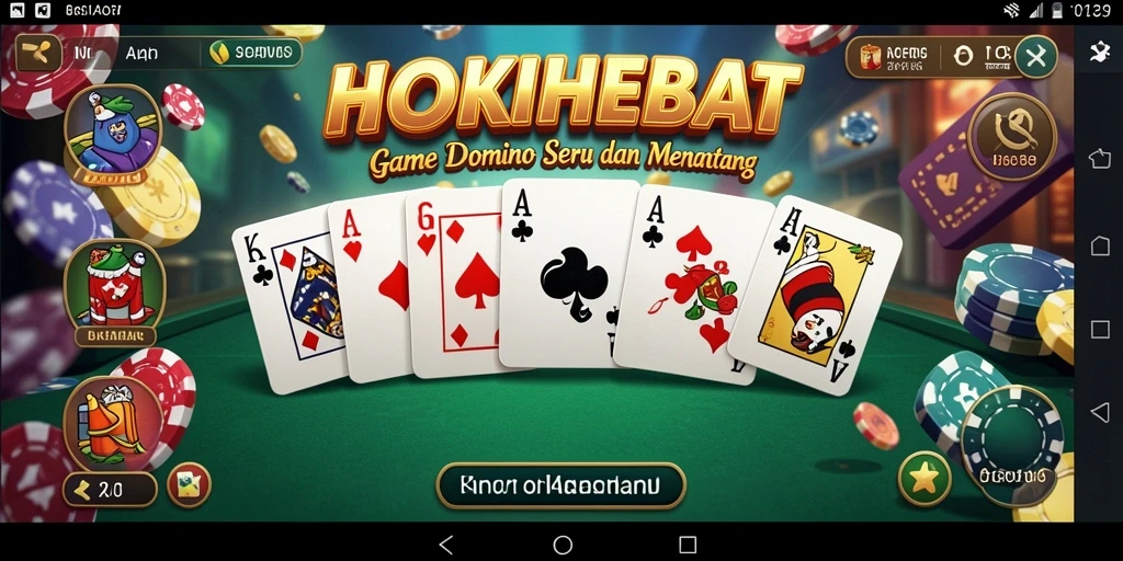 Tampilan gameplay HOKIHEBAT yang menampilkan serunya permainan Domino.