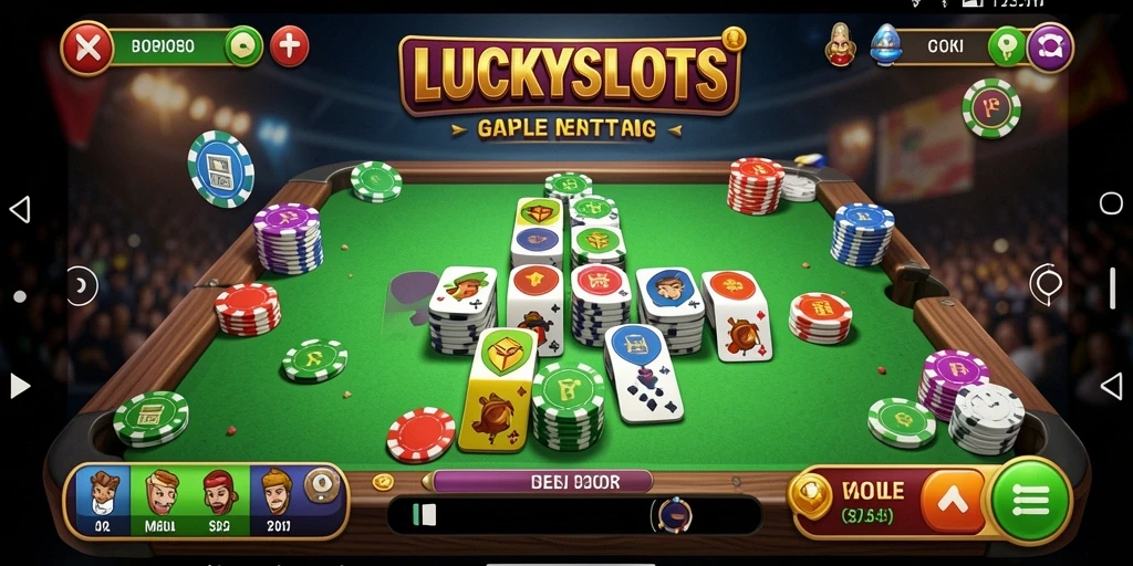 Tampilan gameplay seru dari permainan Gaple LUCKYSLOTS.