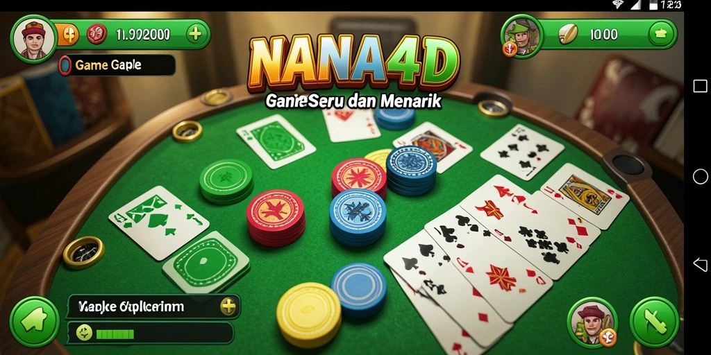 Tampilan gameplay NANA4D dengan suasana seru bermain Gaple.