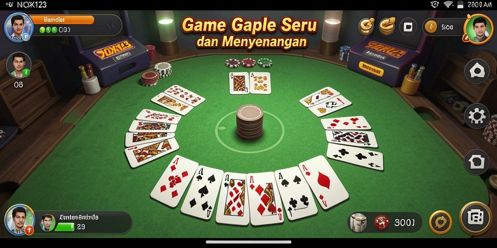 Tangkapan layar gameplay Gaple yang menarik dari NOX123.
