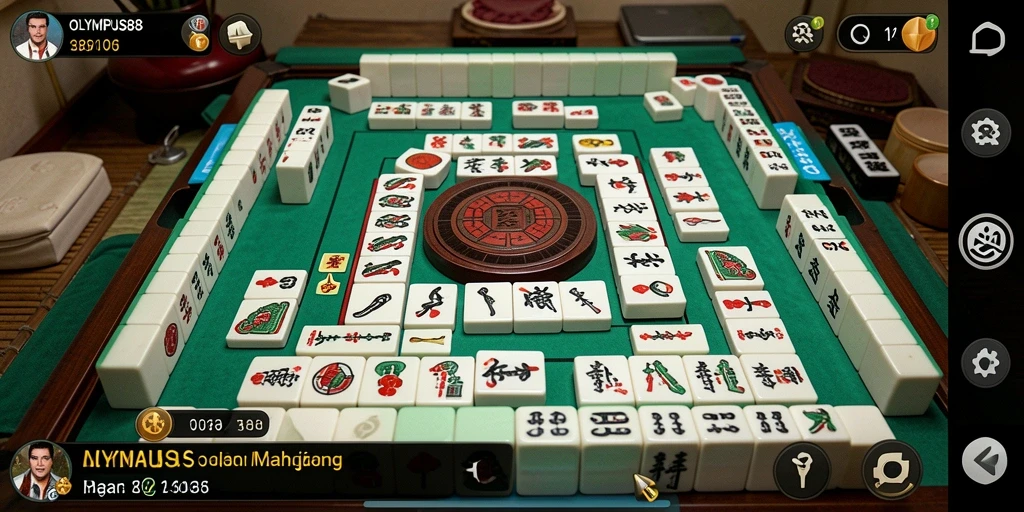 Screenshot OLYMPUS88 menampilkan gameplay Mahjong yang seru dan penuh strategi.