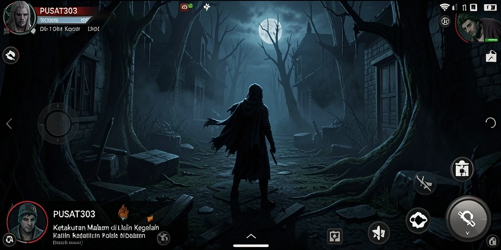 Screenshot menunjukkan gameplay yang menegangkan di dunia Horror.