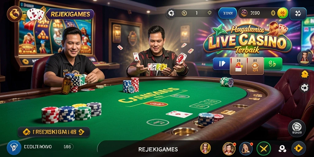 Tampilan permainan Live Casino di REJEKIGAMES yang menarik.