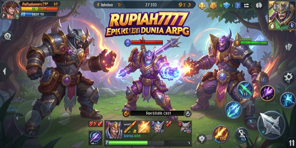 Tampilan gameplay dinamis dalam RUPIAH777 dengan aksi pertarungan seru.