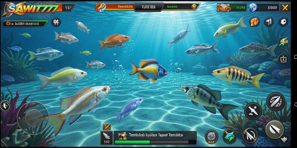 Tampilan menarik dari gameplay SAWIT777 saat menembak ikan.