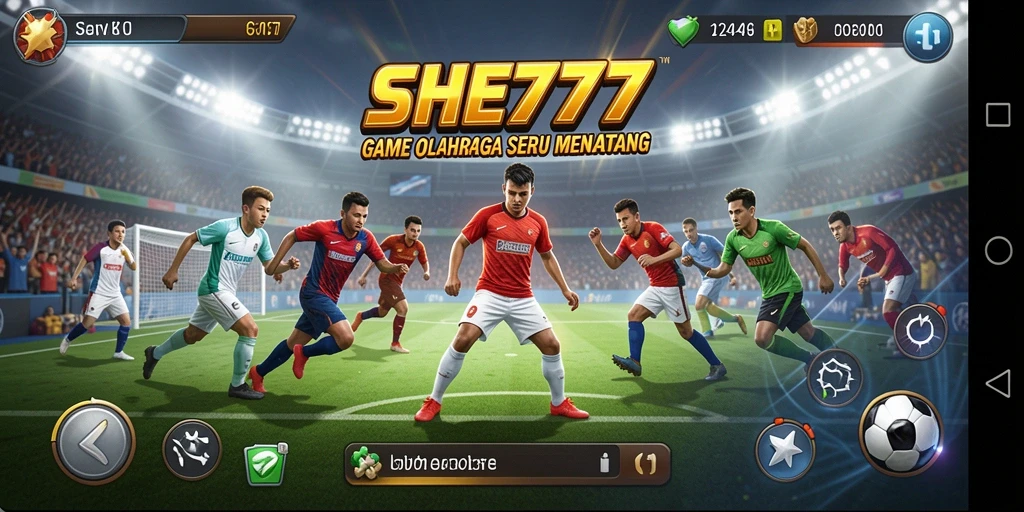 Screenshot gameplay dari SHE777 menunjukkan aksi olahraga yang mendebarkan.