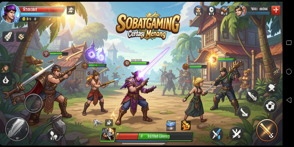 Screenshot gameplay SOBATGAMING menampilkan strategi mendalam dan pertempuran seru.